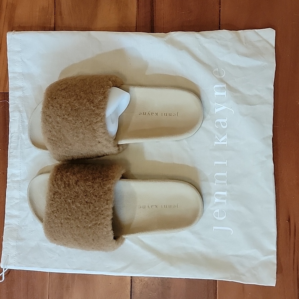 Jenni Kayne Shearling Slide Sandal Size 8 Size 38 NWOT